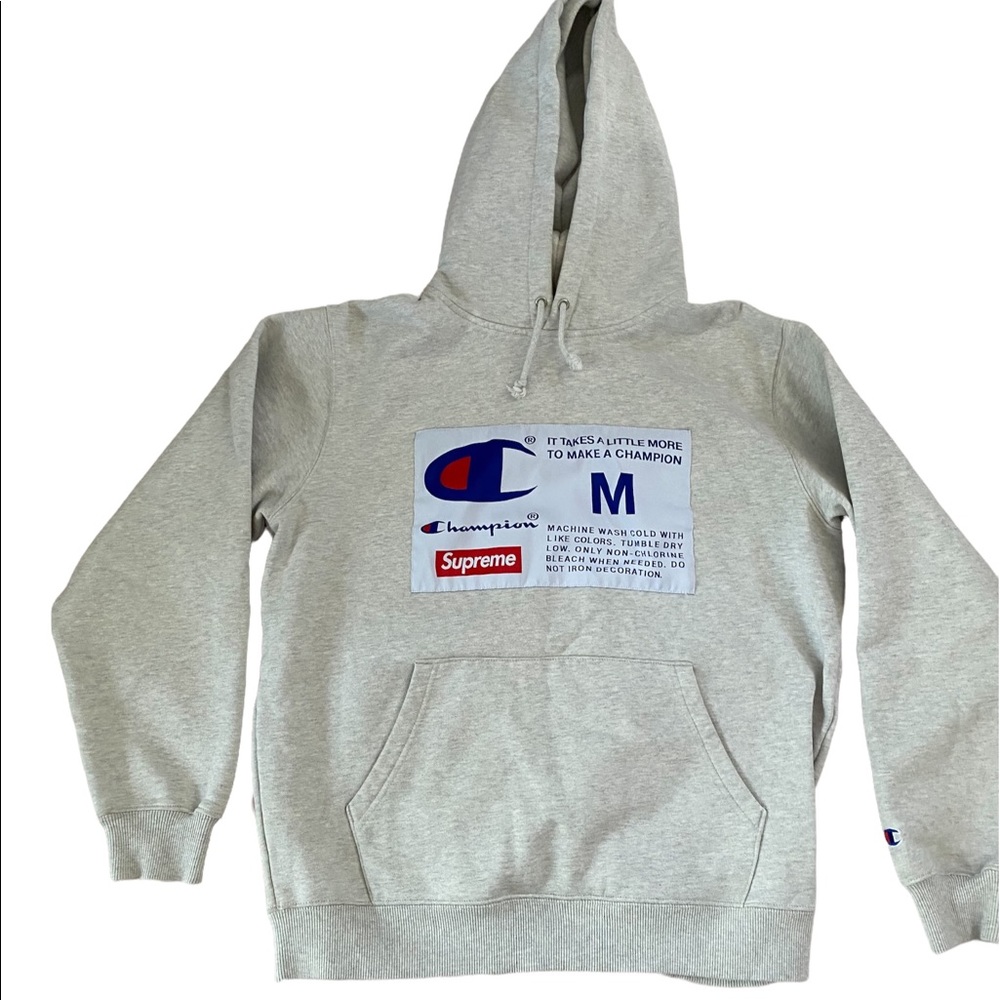 Supreme Champion Labeled Hooded Sweatshirt size M